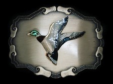 SL03106 NOS VINTAGE 1970s  FLYING DUCK  ART COMMEMORATIVE RAINTREE BUCKLE