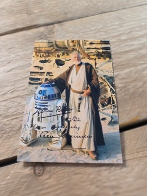 ALEC GUINNESS & KENNY BAKER  (STAR WARS)-  Repro-Autogramm -ca. 10x15 (973)