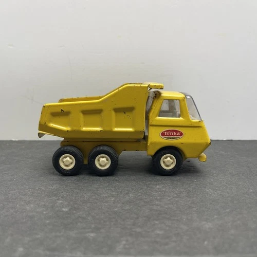 Tiny Tonka USA Dump Truck Metal Yellow Tandem Axle 1970s