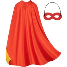Adult Superhero Cape  Mask Set - Double-Sided Red  Yellow Super Hero Capes ...