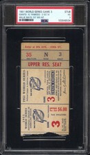 1951 WORLD SERIES GAME 3 TICKET🎟️ WILLIE MAYS WS HITS #1-2 GIANTS/YANKEES PSA 3