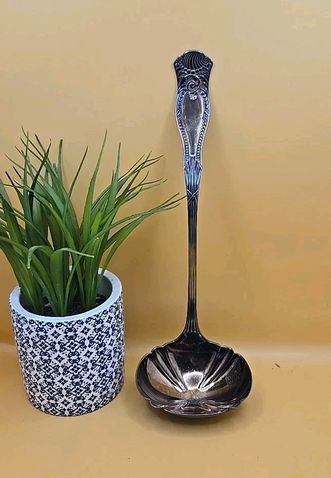 Antique 1880 Pairpoint Mfg Co Silver Plated Arlington Pattern 10" Ladle