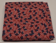26" X 43"  cotton fabric RED WHITE BLUE flags PATRIOTIC USA 4th July
