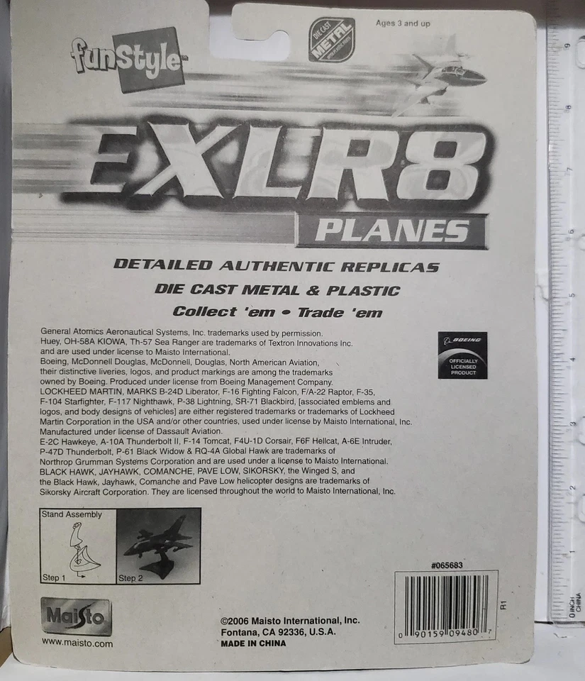 2006 Maisto funstyle EXLR8 PLANES F-16 FIGHTING FALCON AF TI NF-16A Rare New NIP - Image 3 of 4