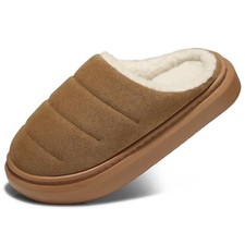 Fuzzy Slippers Women Indoor: Memory Foam Warm House Shoes 8.5-9.5 74-chestnut