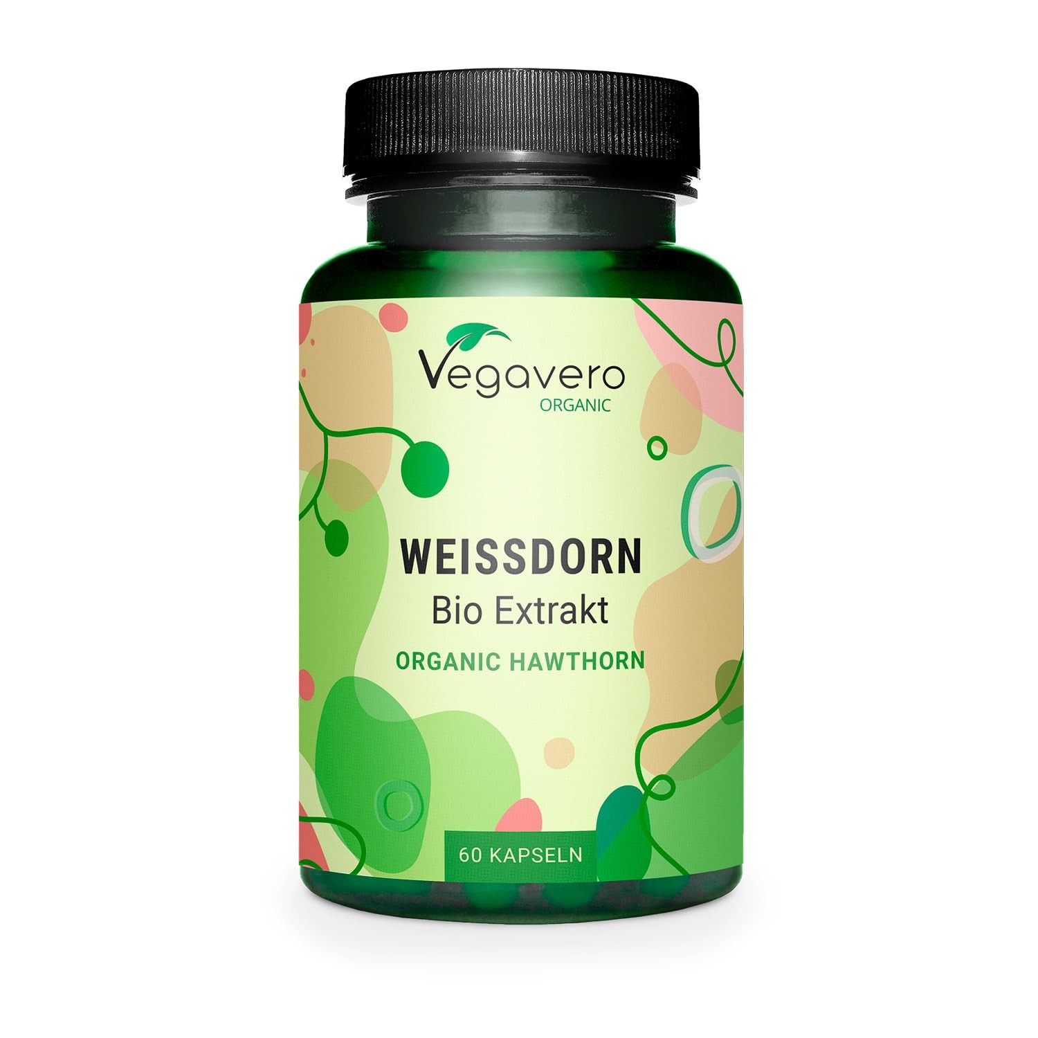 Vegavero Organic Hawthorn Berry Capsules | 2800 mg (4:1 60 count (Pack of 1)