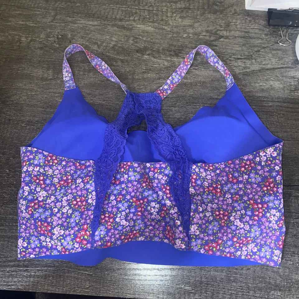 Bralette No Boundaries Juniors de Encaje Espalda Corredora Azul Púrpura Rosa Talla XL Foto 2 de 2