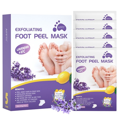 Exfoliating Peel Foot Care Sock Mask Baby Soft Skin Feet Removes Callus Lavender - Picture 2 of 11