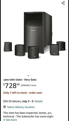 Bose Acoustimass 6 Series III 5.1 Home Entertainment Speaker System w Sub