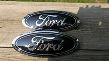 2015-17 Ford F150 GRILL & TAILGATE emblem custom GLOSS black PAIR, COMBO NEW