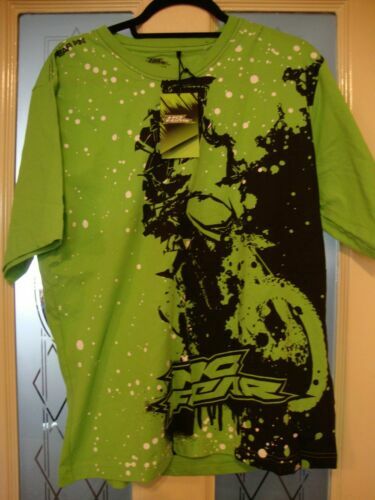 Maillot Vintage Homme No Fear Y2K Manches Longues Taille M - Noir Et Vert - Occasion Parfait état
