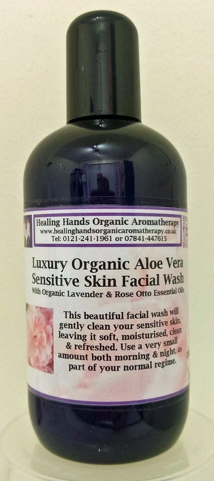 HEALING HANDS ORGANIC AROMATHERAPY NATURAL ORGANIC ALOE VERA LUXURY 'ECZEMA & PSORIASIS' FACE WASH -250ML