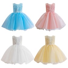 Toddler Flower Kids Girls Tutu Dress Princess Bridesmaid Party Pageant Prom Gown