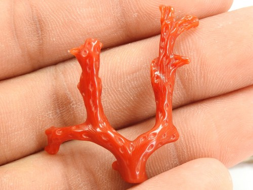 Natural Red Coral Polished Rough Stick For Jewelry Making 37X5MM - Picture 4 of 8
