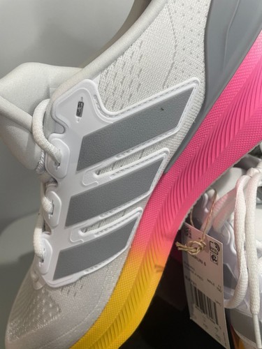 Adidas Ultrarun 5 Running Shoes White/Pink/Yellow US 11.5 Mens Lightweight - Picture 10 of 20