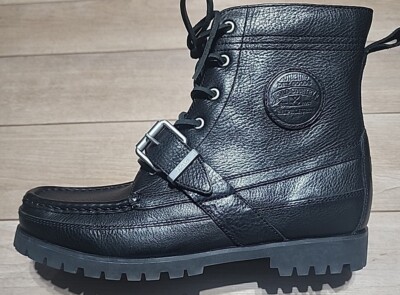 New Polo Ralph Lauren Ranger Leather and Canvas Boots Size  display picture 3