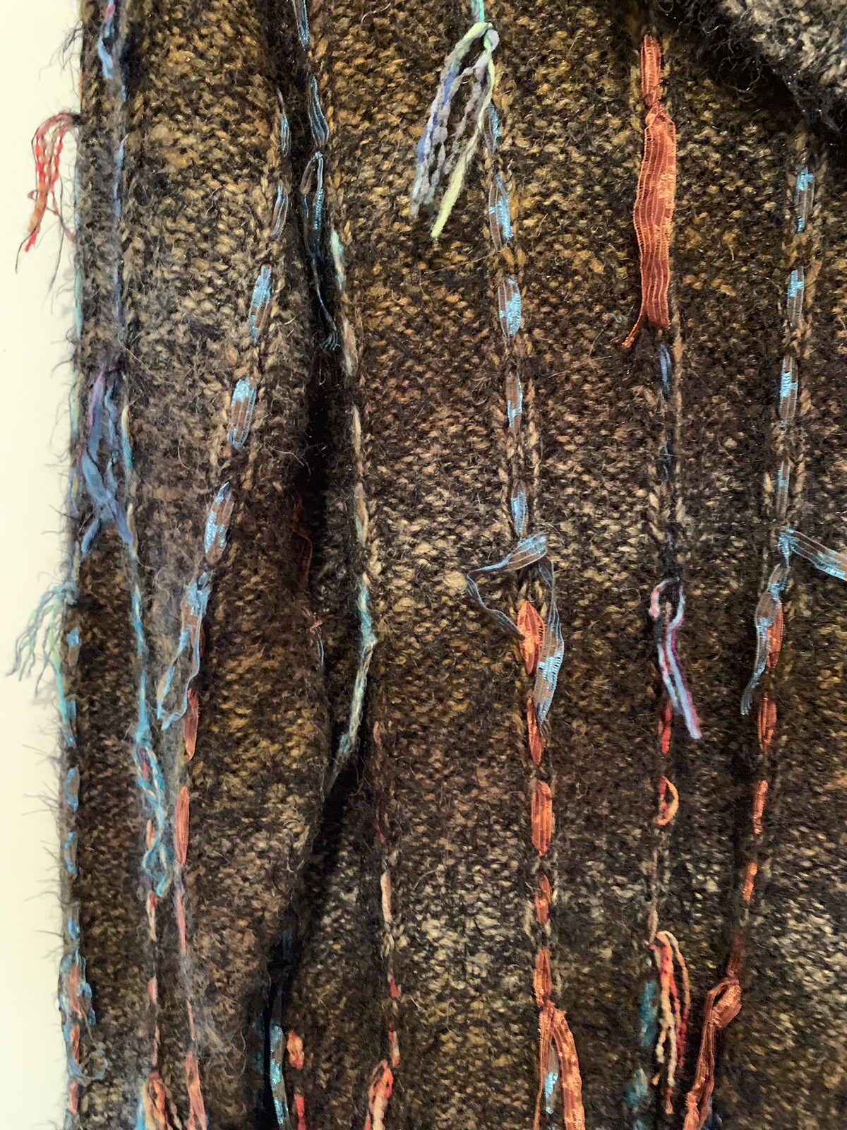 Chico's Wool Mohair Split Cowl Neck Ribbon Detailed Sweater Multi Sz M ...