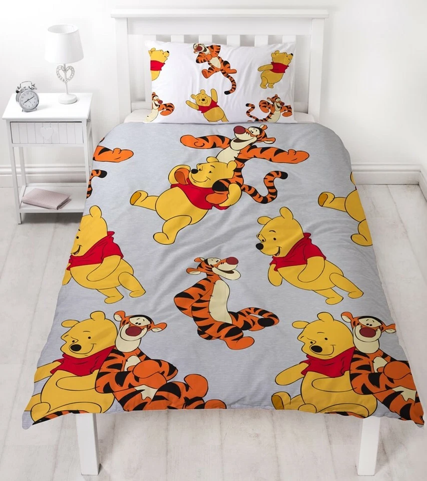 Disney Winnie The Pooh Single Duvet Cover Reversible Bedding Set