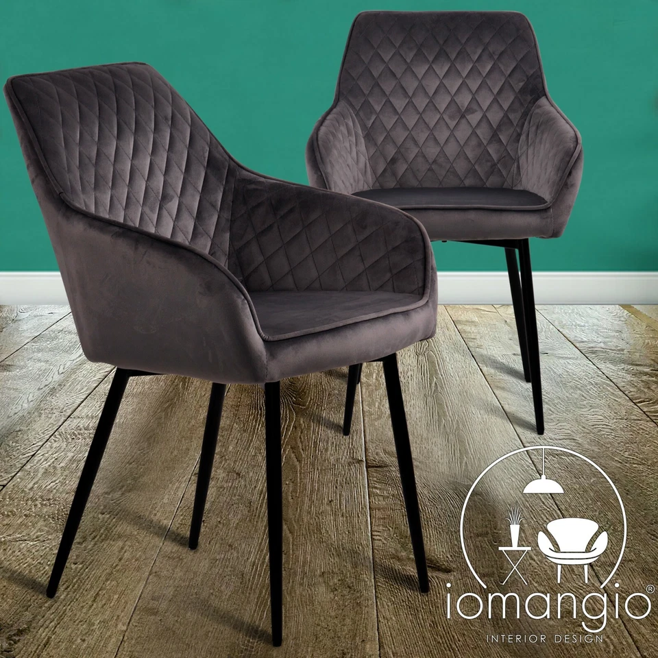 Esszimmerstühle Samt Esszimmerstuhl Küchen Wohnzimmer Stuhl Set Küchenstuhl - Bild 2 von 4