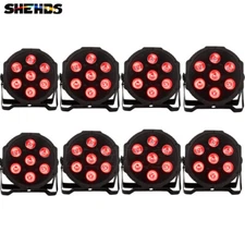 8PCS SHEHDS 7x18W LED Stage Light RGBWAUV 6in1 Par Light Bar Disco DJ Lighting