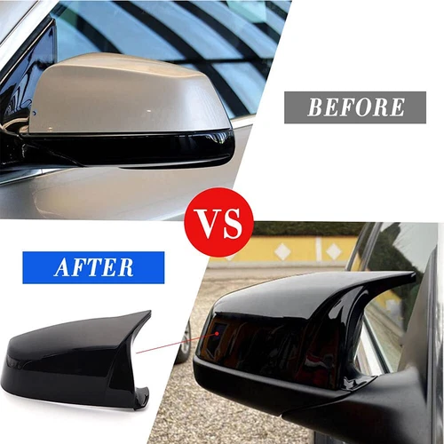 Tapa de espejo retrovisor para BMW 5 6 7 Series E60 E63 LCI F10 F12 F01 F06 negro brillante - Imagen 3 de 11