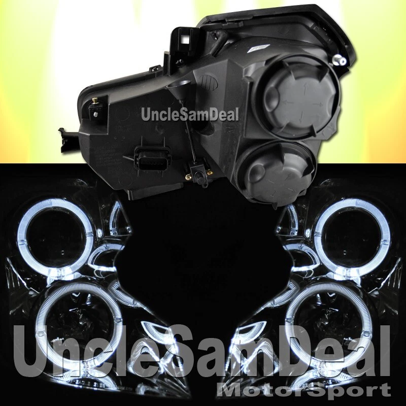 PARA 03-07 CADILLAC CTS PROYECTOR DOBLE HALO CROMO FARO LUCES HALÓGENAS SOLAMENTE Foto 2 de 2