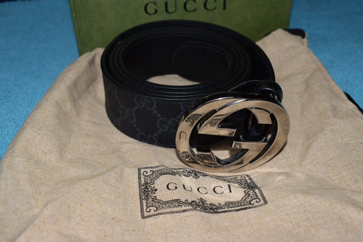 Gg supreme belt with g cheap buckle black