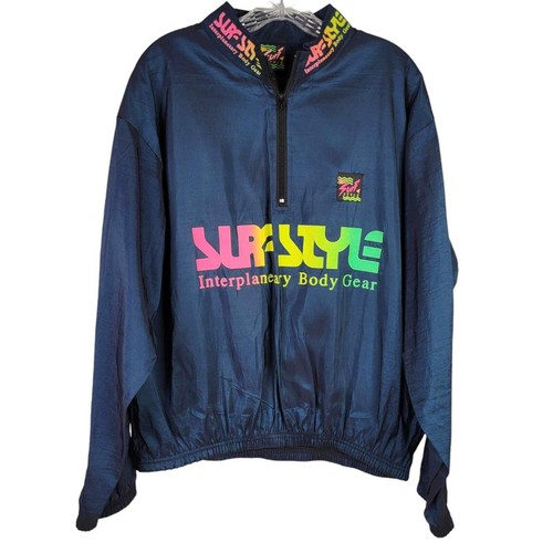 VTG Surf Style Interplanetary Body Gear Iridescent Windbreaker Jacket One Size - Picture 2 of 11