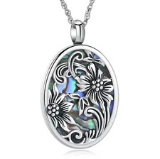 Vintage Sunflower Urn Pendant Memorial Necklace Cremation Ashes Jewellery Charm