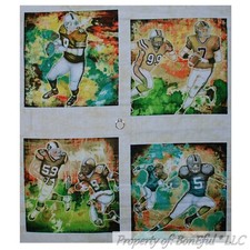 BonEful Fabric Cotton Quilt USA American Applique Block Square Football Boy Game