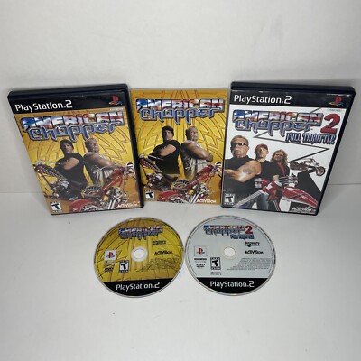 American Chopper 1 & 2 Full Throttle (Sony Playstation 2 PS2) Complete CIB Works