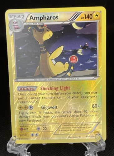 Ampharos 40/114 - Pokemon Card English Reverse Holo XY STEAM SIEGE - LP - Picture 1 of 2