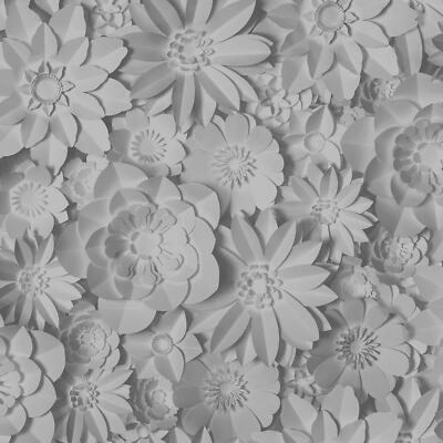 Fine Decor Dimensions Floral Wallpaper Exotic Flowers 3D Effect Grey FD42691