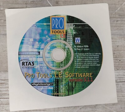 Digidesign Pro Tools LE 5.1.1 Windows 98 & ME Software Install Disk