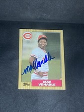 Max Venable 1987 Topps #226 Cincinnati Reds Giants Auto Autographed Signed Card