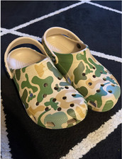 BAPE Inspired Chai/Tan Camo Crocs Classic Clogs J6/M6/W8