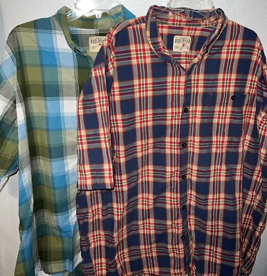 Red Head Company  Vented Button Down Shirt Plaid Lot Of 2 Size XL￼