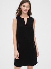 GAP BLACK SPLIT ZIP POCKET DRESS NEW SIZE 6 #530623