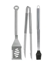 Master Forge 3 Pc Prestige Stainless Steel Tool Set For BBQ Grill Cooking (PT)