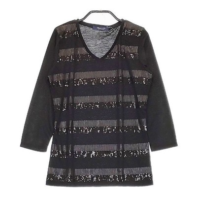 Rhythm of Life UA UNITED ARROWS New Sequins Tops Long T-shirt black 5-0222M 