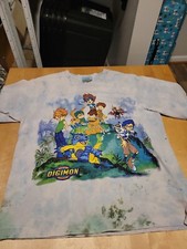 Digimon Tye Dye T Shirt 1999 Vintage Size Youth Extra Large Super Rare 