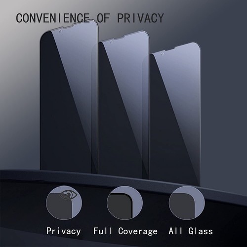 Privacy Tempered Glass Screen Protector for iPhone XR 11 12 13 14 15 16 Pro Max - Photo 3 sur 12