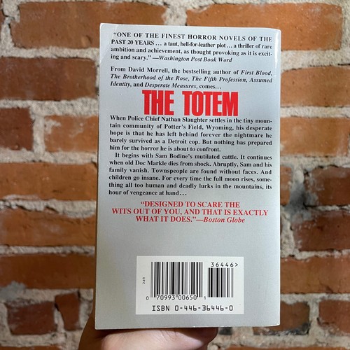 The Totem - David Morrell - 1995 Warner Books Paperback - Imagen 3 de 7