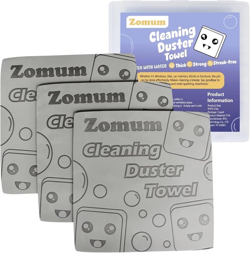 Damp Clean Duster Towel, 4pack Reusable Cleaning Cloths Rags, Multi Color