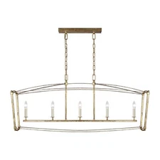 Feiss Generation Lighting-Sean Lavin-Linear Chandelier 5 Light Steel in Period