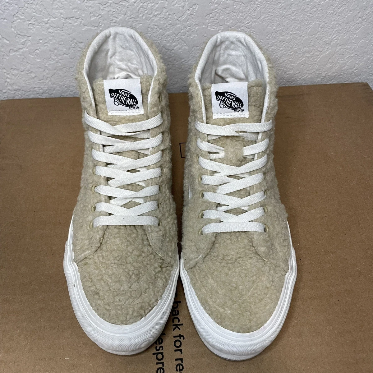 Tan fuzzy vans sale