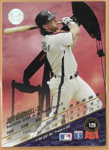 JEFF BAGWELL HOUSTON ASTROS #125 - LEAF NM-MT 1993 - Picture 2 of 2