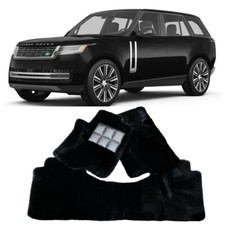 Black Genuine Sheepskin Floor Mats fits 2022 - 2026 Range Rover Full Size Sport