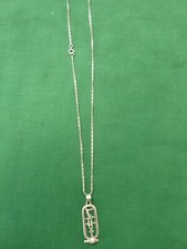 VINTAGE EGYPTIAN SILVER PENDANT AND CHAIN 7.83 GRAMS TOTAL