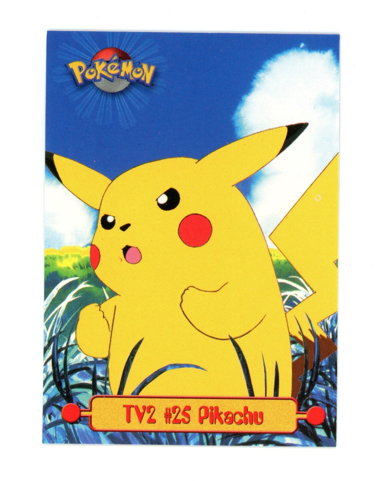 Pokemon Card - Pikachu TV2 - Black Logo - Topps Series 1